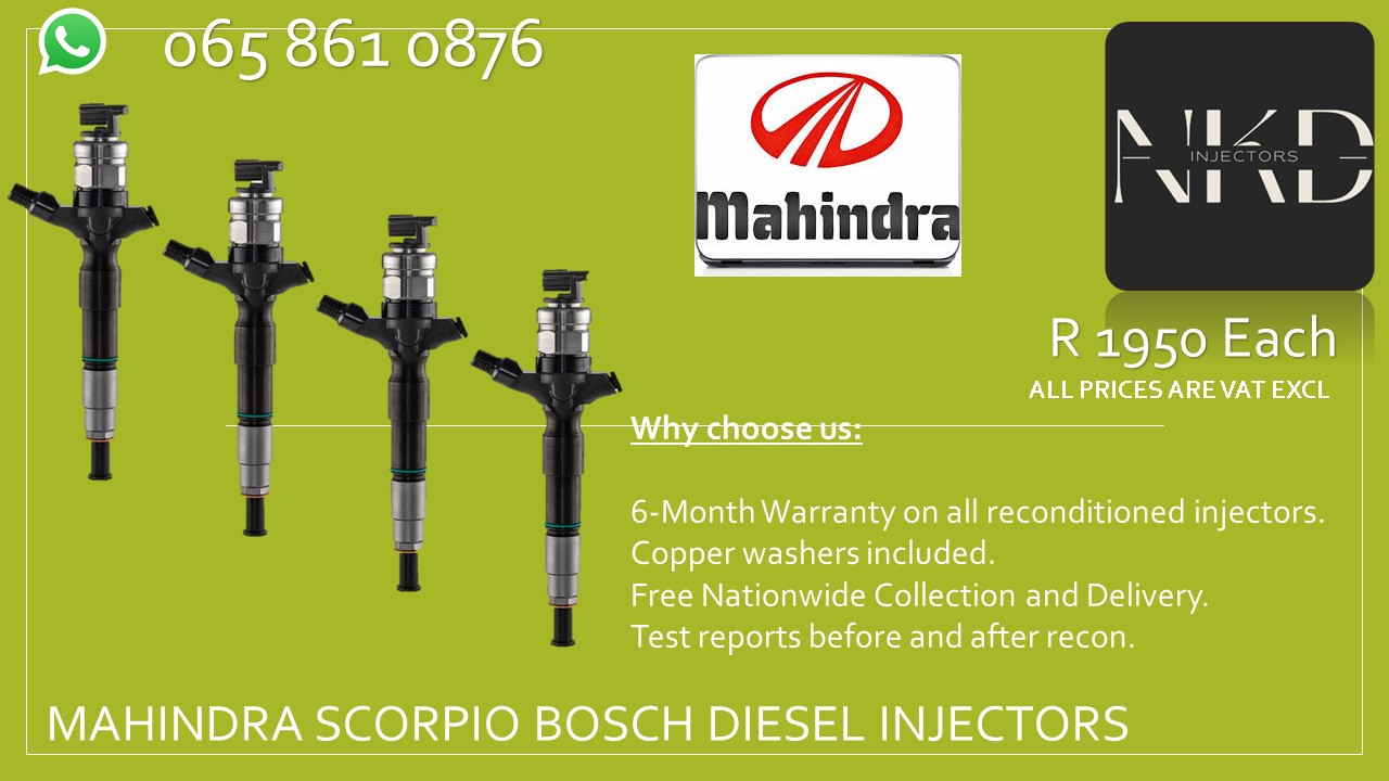 MAHINDRA SCORPIO 2.2 BOSCH INJECTORS FOR SALE OR RECON - Private Seller MAHINDRA SCORPIO 2.2 BOSCH INJECTORS FOR SALE OR RECON - Private Seller