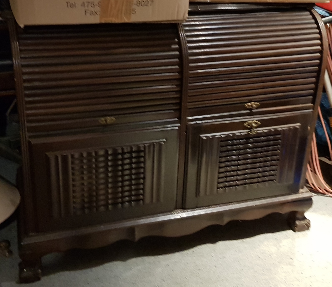 Wood Drinks Cabinet with Cut Glass Top 2nd