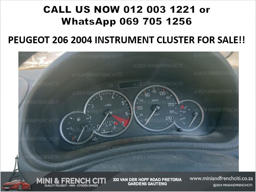PEUGEOT 206 2004 INSTRUMENT CLUSTER FOR SALE – OEM DASH DISPLAY UNIT - Private Seller
