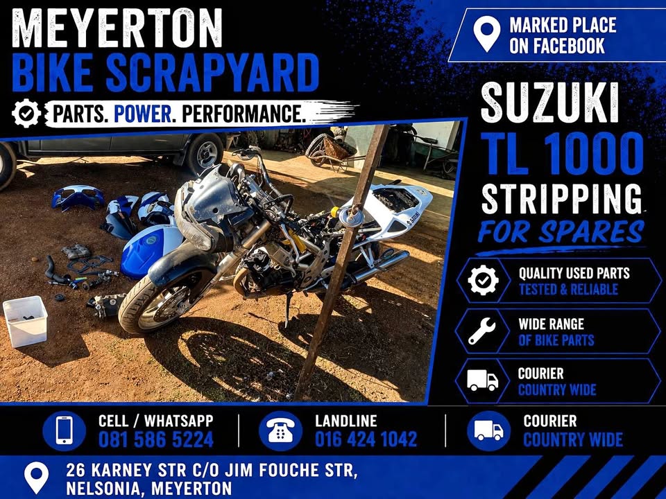 Suzuki TL 1000 Stripping for spares. Meyerton Bike Scrapyard. New and secondhand spares. We strippi - Private Seller Suzuki TL 1000 Stripping for spares. Meyerton Bike Scrapyard. New and secondhand spares. We strippi - Private Seller