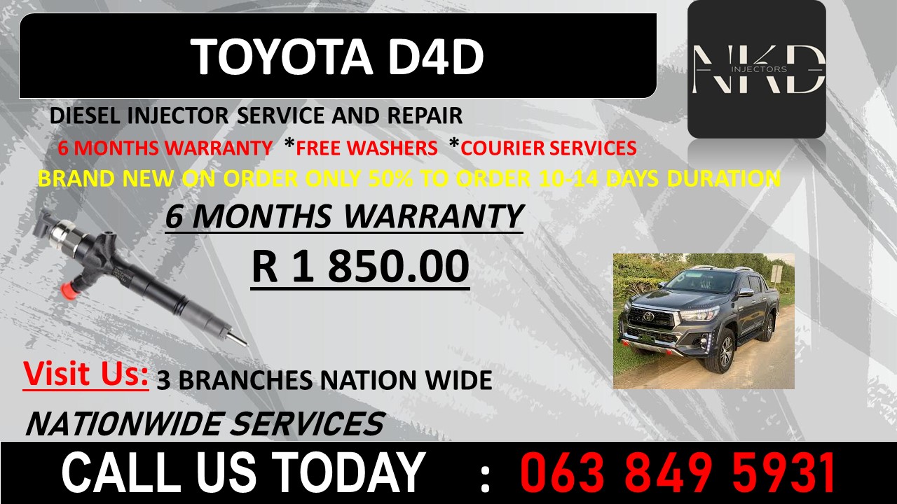 TOYOTA D4D DIESEL INJECTORS FOR SALE OR RECON WITH 6 MONTH WARRANTY - Private Seller TOYOTA D4D DIESEL INJECTORS FOR SALE OR RECON WITH 6 MONTH WARRANTY - Private Seller