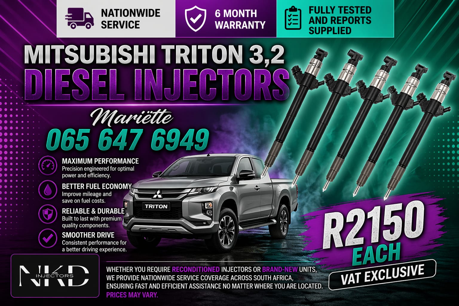 TRUST NKD INJECTORS MITSUBISHI TRITON 3.2 - Private Seller TRUST NKD INJECTORS MITSUBISHI TRITON 3.2 - Private Seller