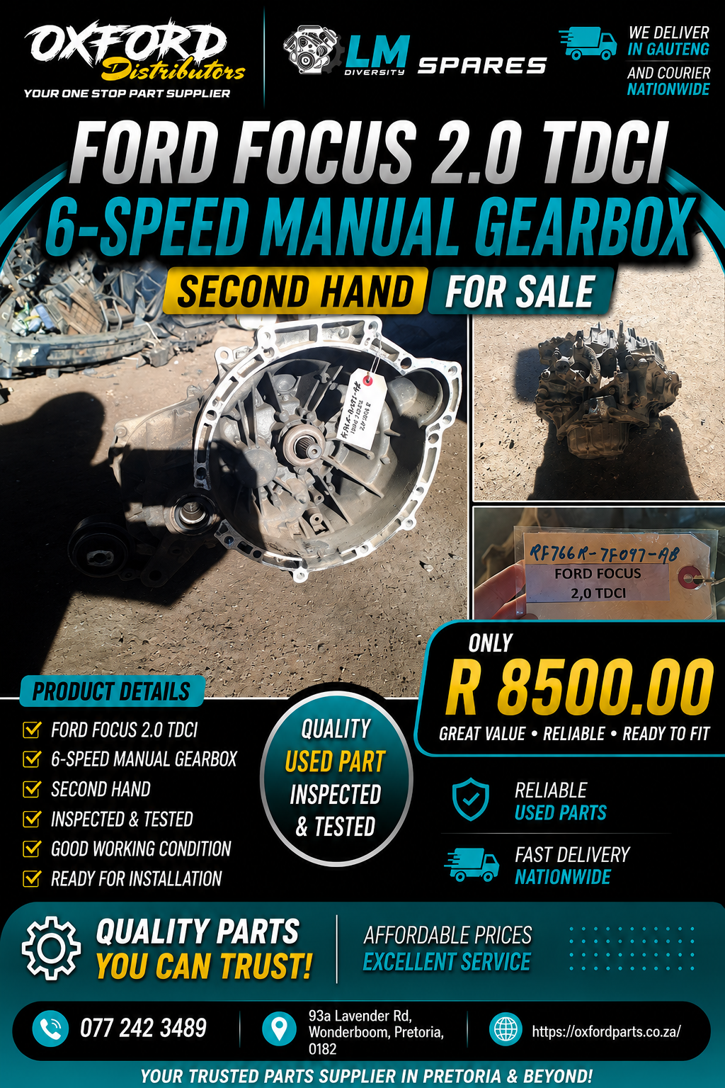 Affordable Ford Focus 6-Speed Gearbox For Sale South Africa - Private Seller Affordable Ford Focus 6-Speed Gearbox For Sale South Africa - Private Seller