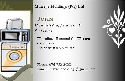 We come collect your faulty, broken, unwanted fridges, appliances & furniture