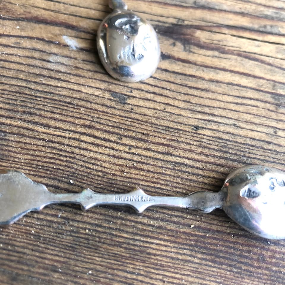 Two Charming Vintage Dutch Silver-Plated Mustard Spoons – Made in Holland 90 (11.5 cm)