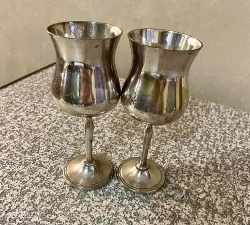vintage silver plate  goblets