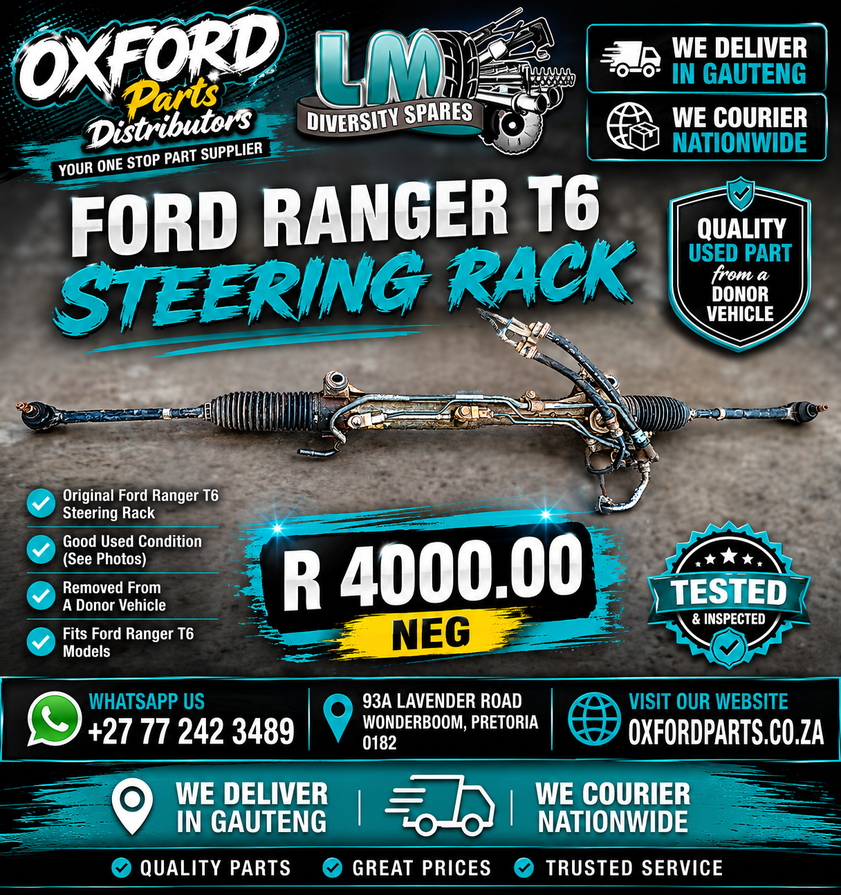 Ford Ranger T6 Power Steering Rack Second Hand Part - Private Seller Ford Ranger T6 Power Steering Rack Second Hand Part - Private Seller