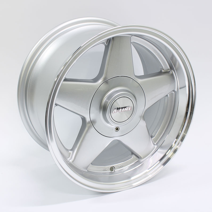 15″ A-Line Sabre 4/100 & 4/114 Silver Machined Lip Alloy Wheels
