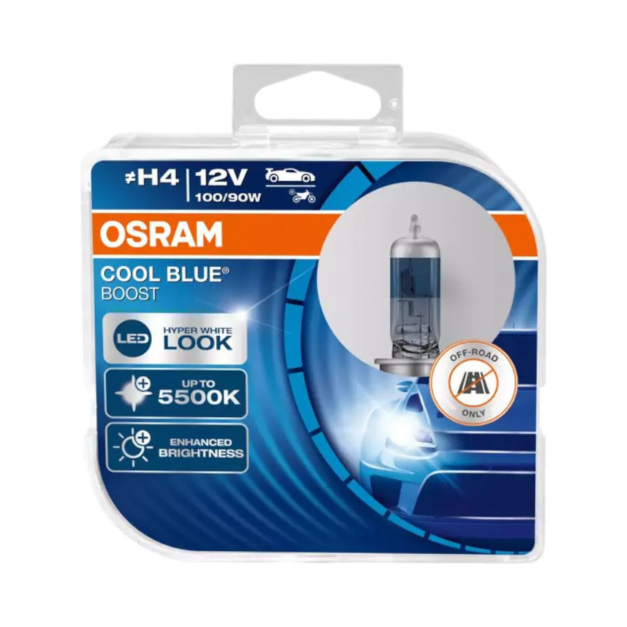 Osram H4 Cool Blue Boost 100/90w Bulbs (Pair)