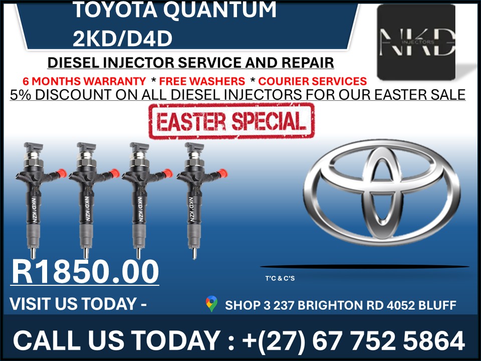 Toyota Quantum 2KD/D4D Diesel Injectors on recondition - Private Seller Toyota Quantum 2KD/D4D Diesel Injectors on recondition - Private Seller
