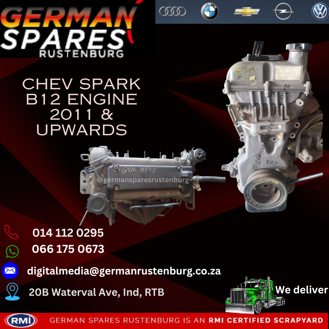 Used Chev Spark B12 Engine 2011 & Upwards - Private Seller Used Chev Spark B12 Engine 2011 & Upwards - Private Seller