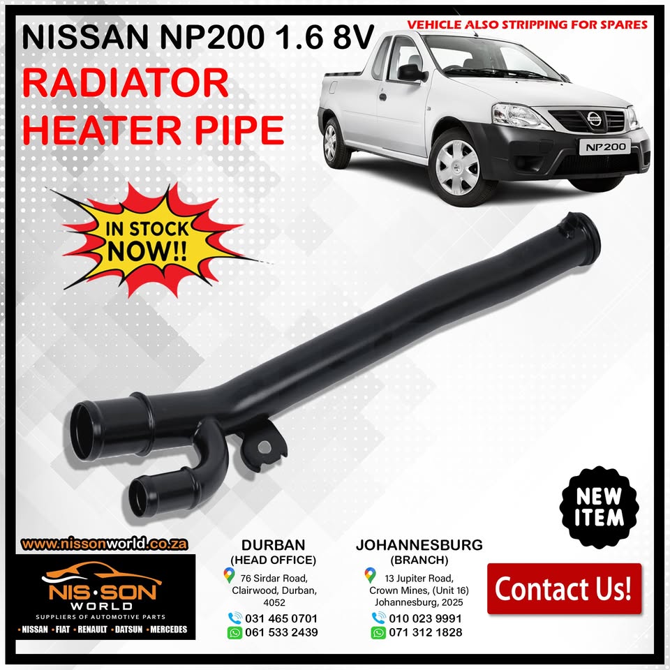 NISSAN NP200 1.6 8V RADIATOR HEATER PIPE - Private Seller NISSAN NP200 1.6 8V RADIATOR HEATER PIPE - Private Seller