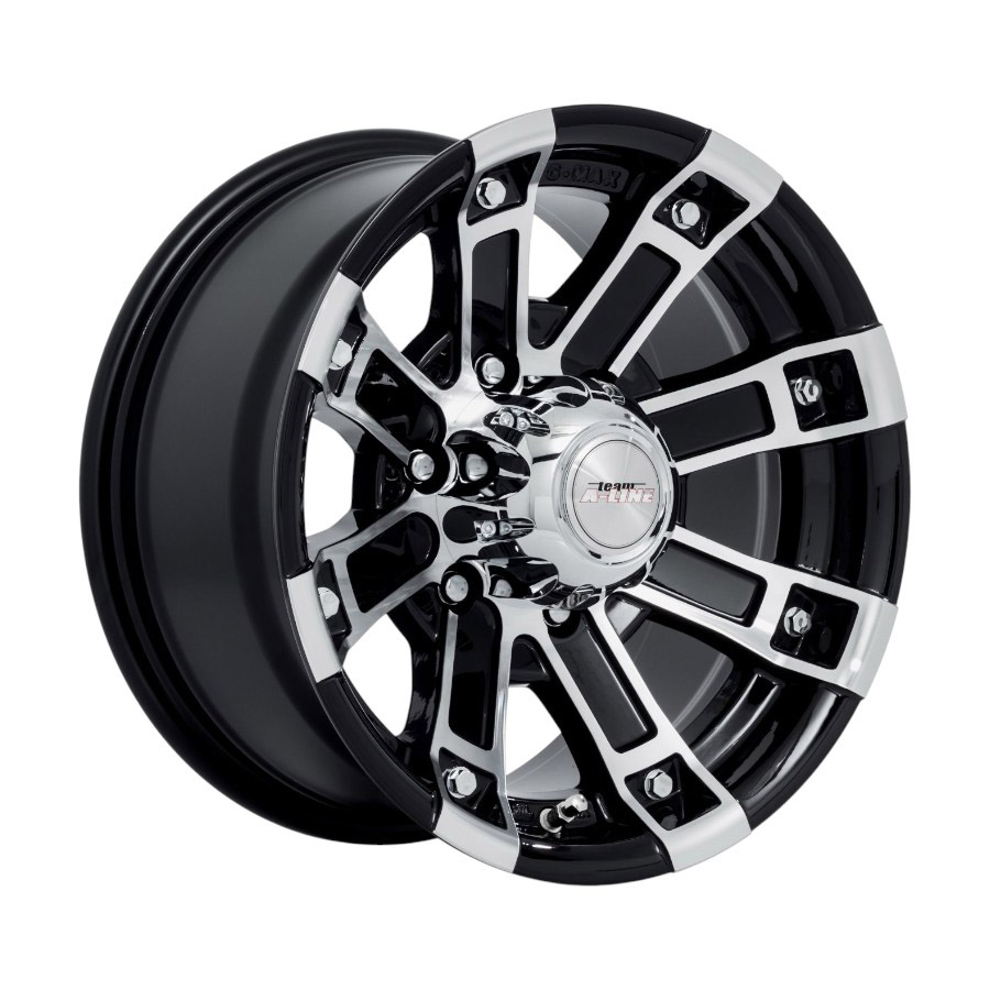 15″ A-Line Lynx 6/139 Black Machine Face ET0 Alloy Wheels