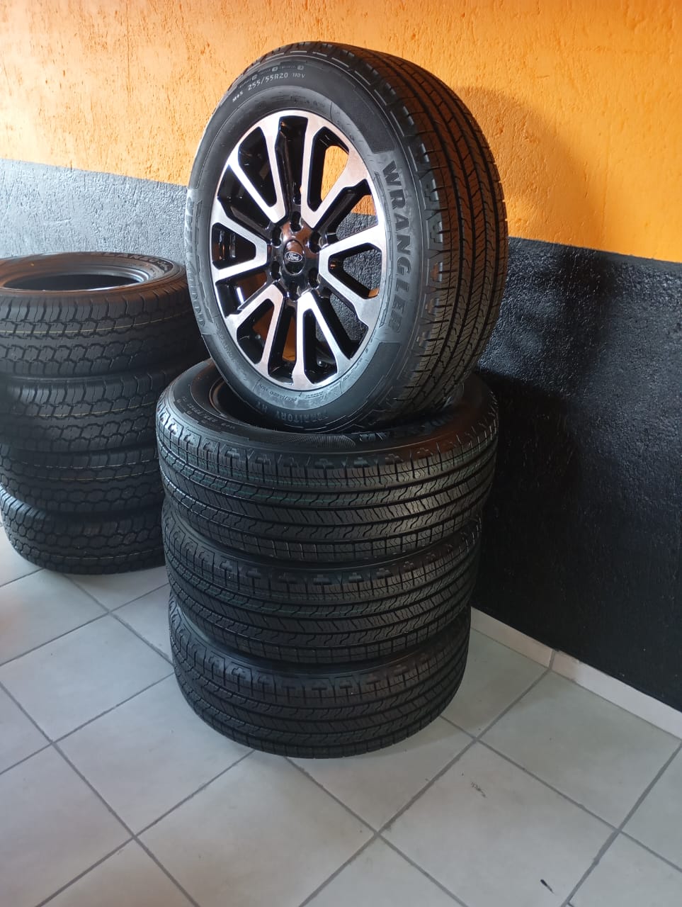 20" Original set of Ford rims with new Goodyear wrangler tyres available now - Private Seller