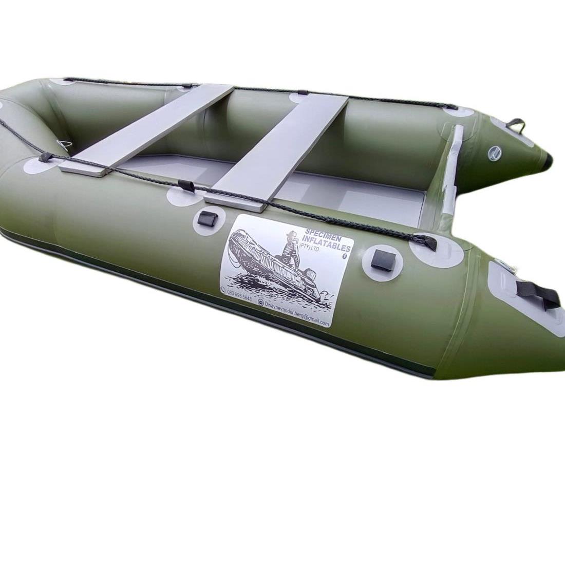 Inflatable boat used one or twice we are selling it with trolley moter. Inflatable boat used one or twice we are selling it with trolley moter.