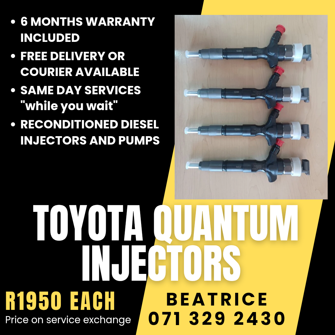 TOYOTA QUANTUM 2.5 INJECTORS FOR SALE WITH WARRANTY - Private Seller TOYOTA QUANTUM 2.5 INJECTORS FOR SALE WITH WARRANTY - Private Seller