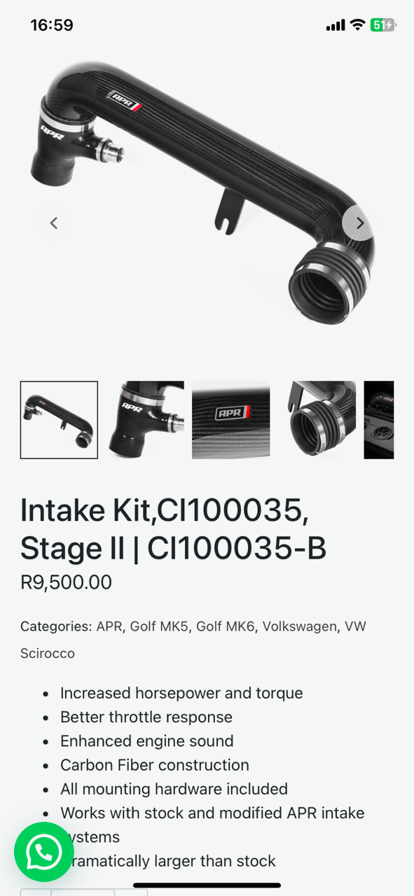APR style stage 2 Intake pipe MAF to Turbo piping.