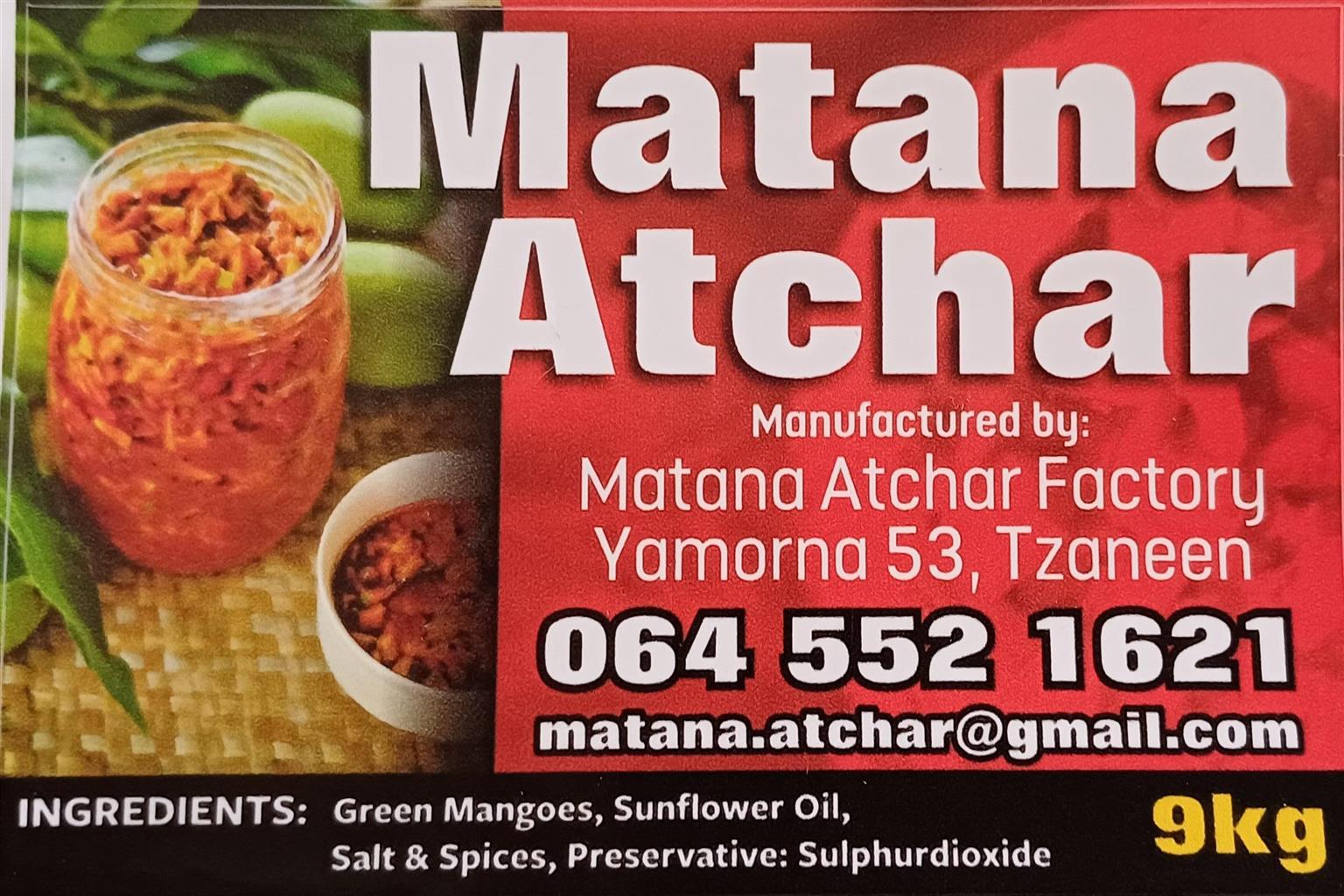 Atchar Advertisement Examples Matana Atchar. Best quality atchar manufacture in Tzaneen open to the ...