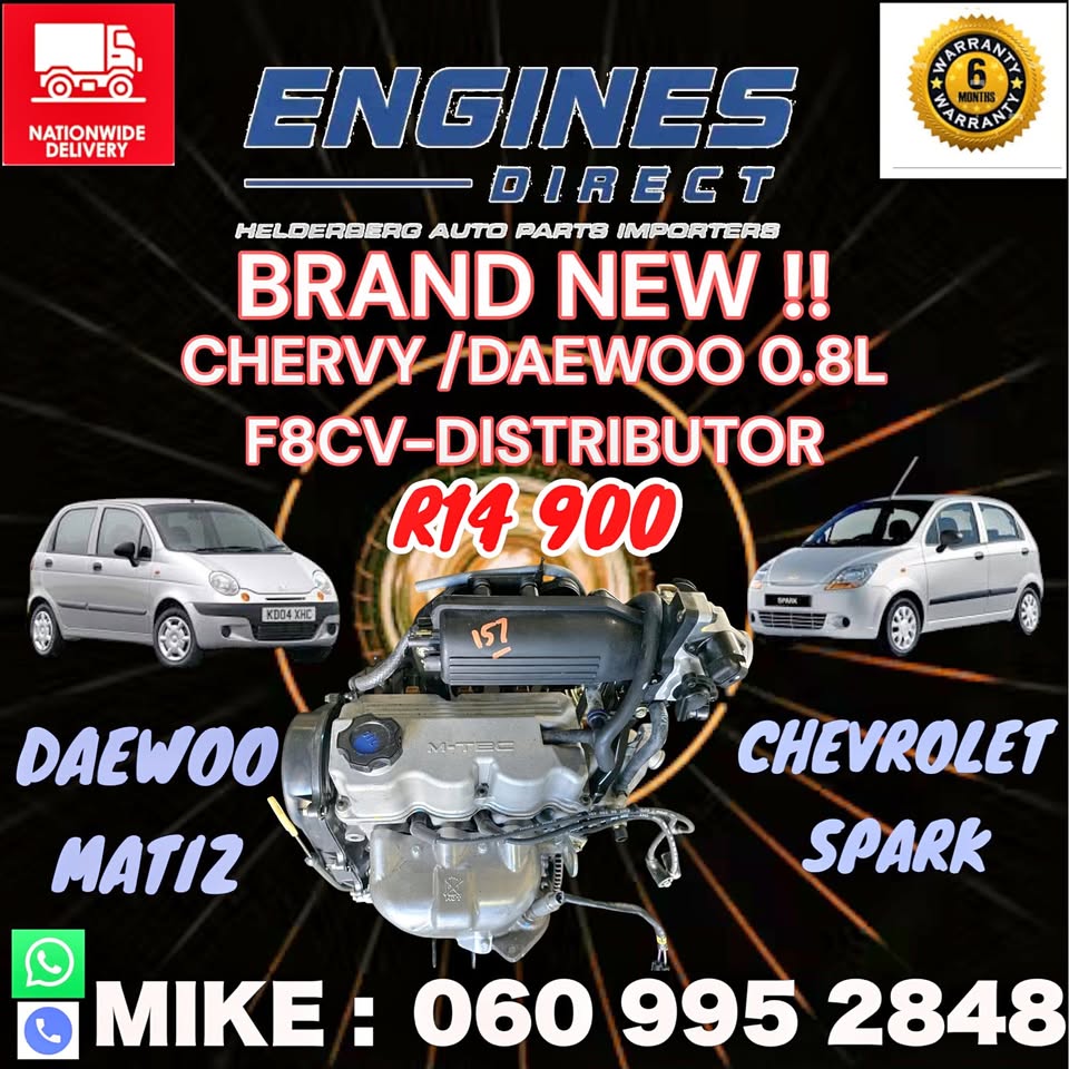 New F8CV Engine – Fits Chevrolet Spark & Daewoo Matiz (Distributor Type) - Private Seller