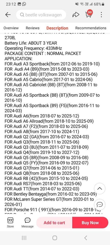 VW Audi TPMS sensors and valves - Private Seller