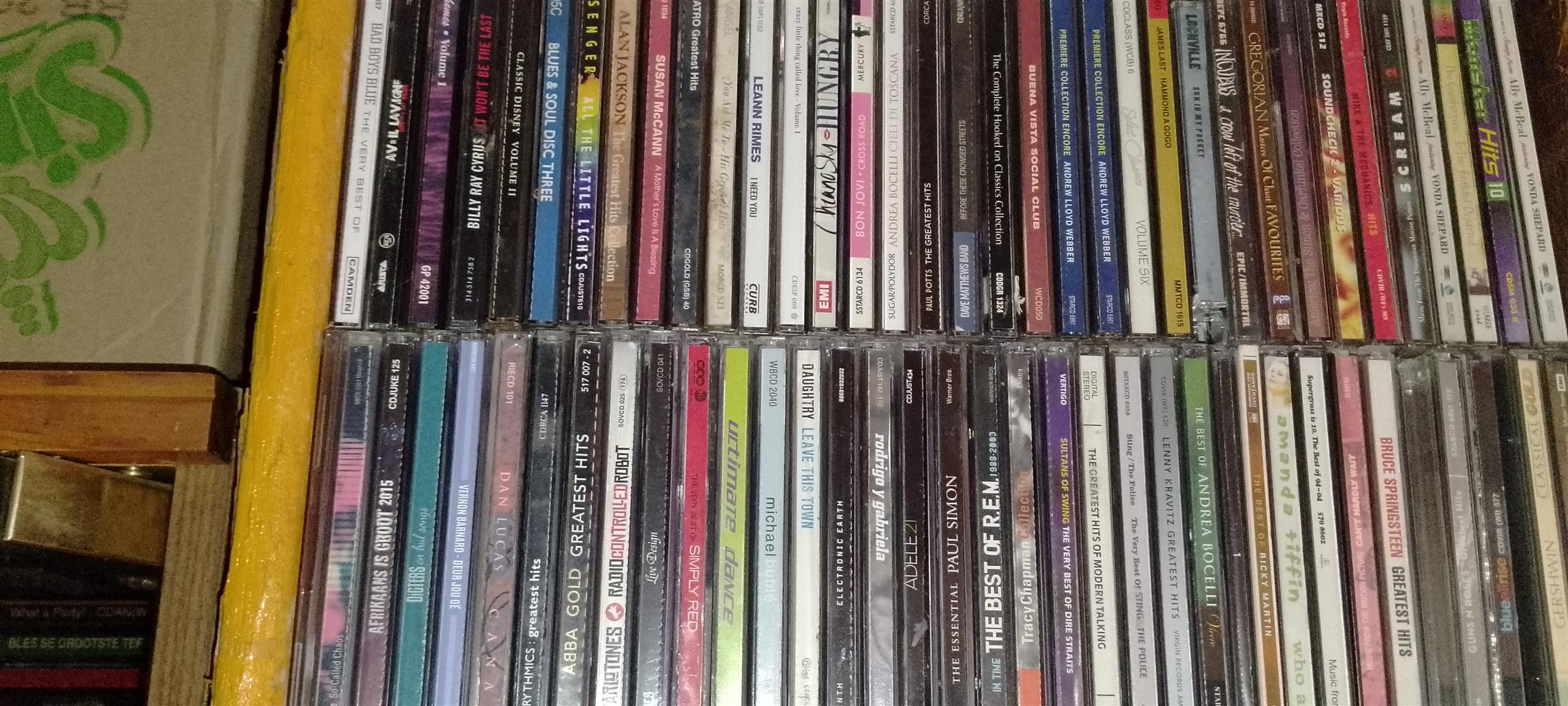 I have 40,000+ cds for sale,pop,rock,jazz,country,afrikaans,classics and more.