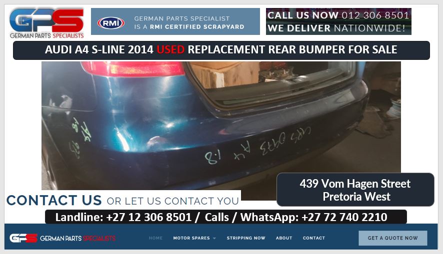 Audi A4 S-line 2014 USED replacement rear bumper for sale - Private Seller Audi A4 S-line 2014 USED replacement rear bumper for sale - Private Seller
