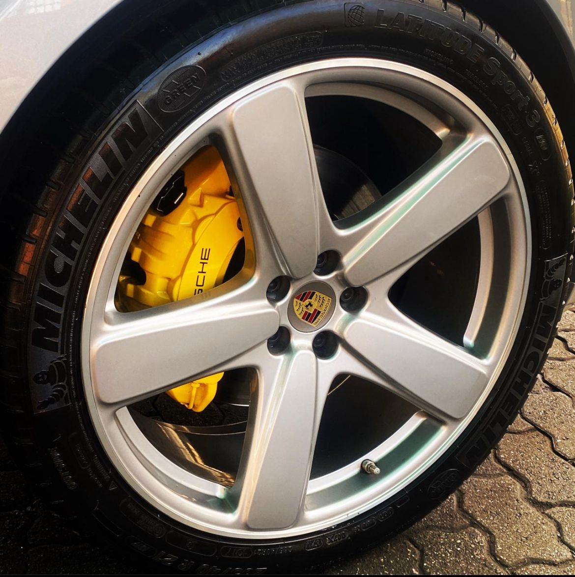 21" OEM Porsche Mecan (Sport Classic) mags with spacers for sale. - Private Seller