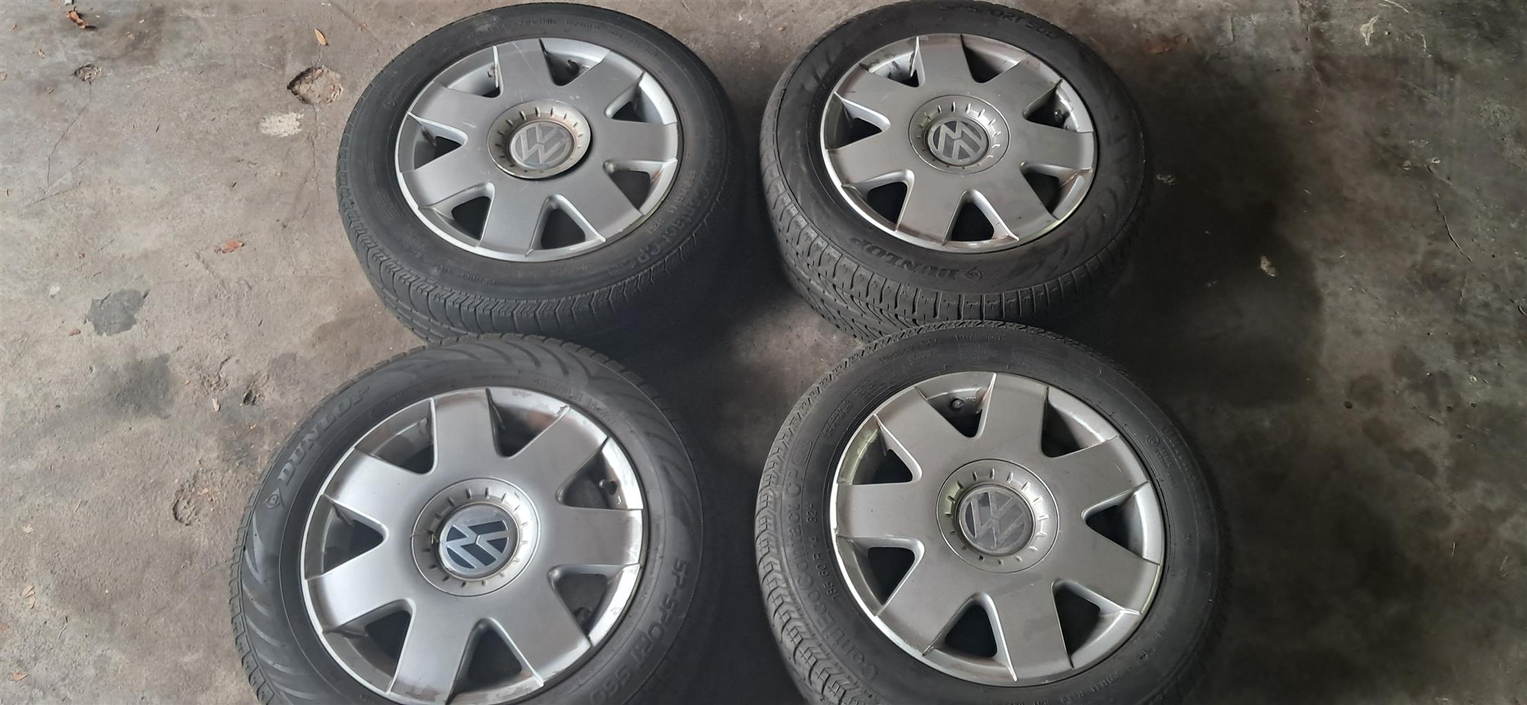 Vw polo classic 9n oem wheels and tyres 5/100 pcd - Private Seller Vw polo classic 9n oem wheels and tyres 5/100 pcd - Private Seller
