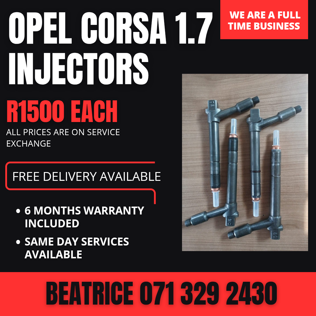 OPEL CORSA 1.7 INJECTORS FOR SALE WITH WARRANTY - Private Seller OPEL CORSA 1.7 INJECTORS FOR SALE WITH WARRANTY - Private Seller