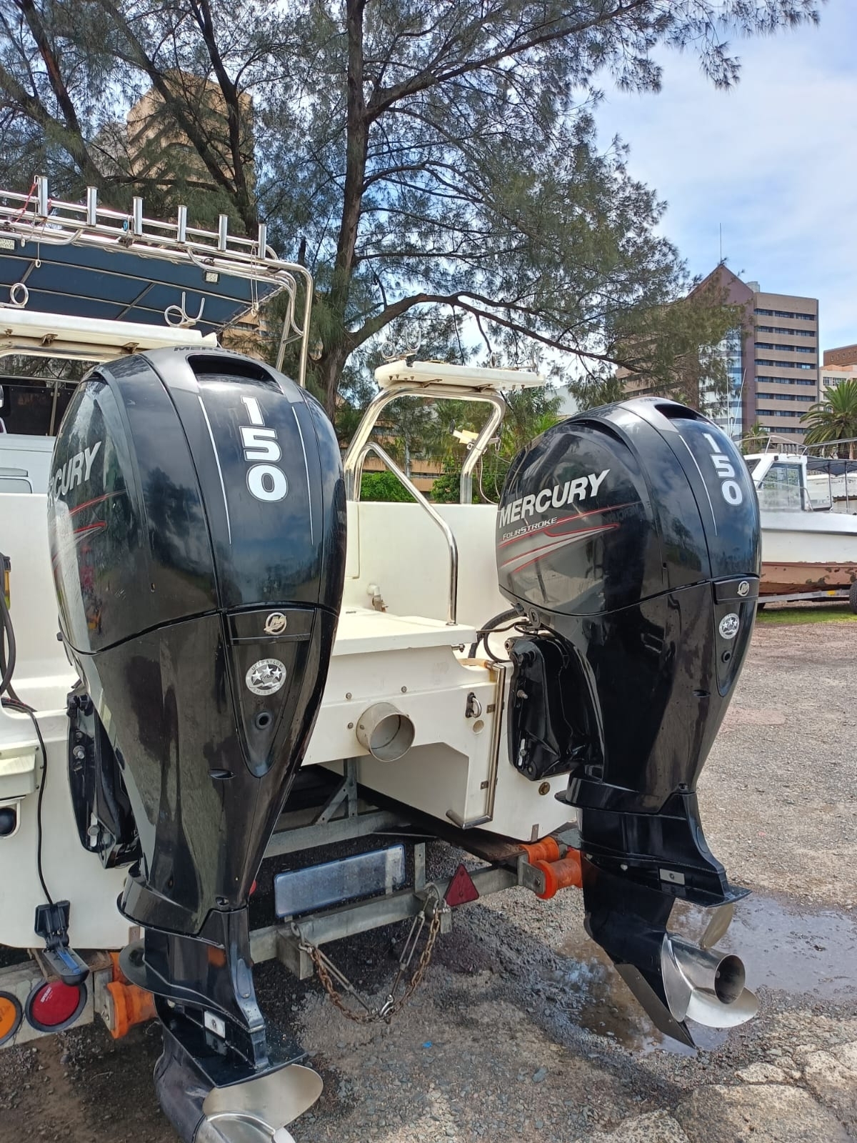 PRISTINE COBRA CAT 630 WITH TWIN 150HP MERCURY FOUR STROKE MOTORS