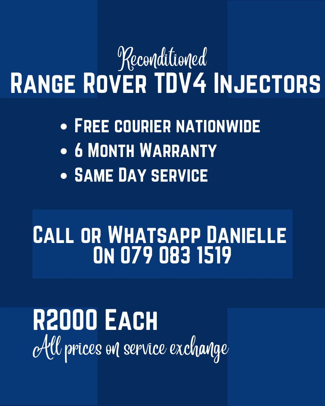 RANGE ROVER TDV4 INJECTORS FOR SALE WITH WARRANTY INCLUDED - Private Seller RANGE ROVER TDV4 INJECTORS FOR SALE WITH WARRANTY INCLUDED - Private Seller