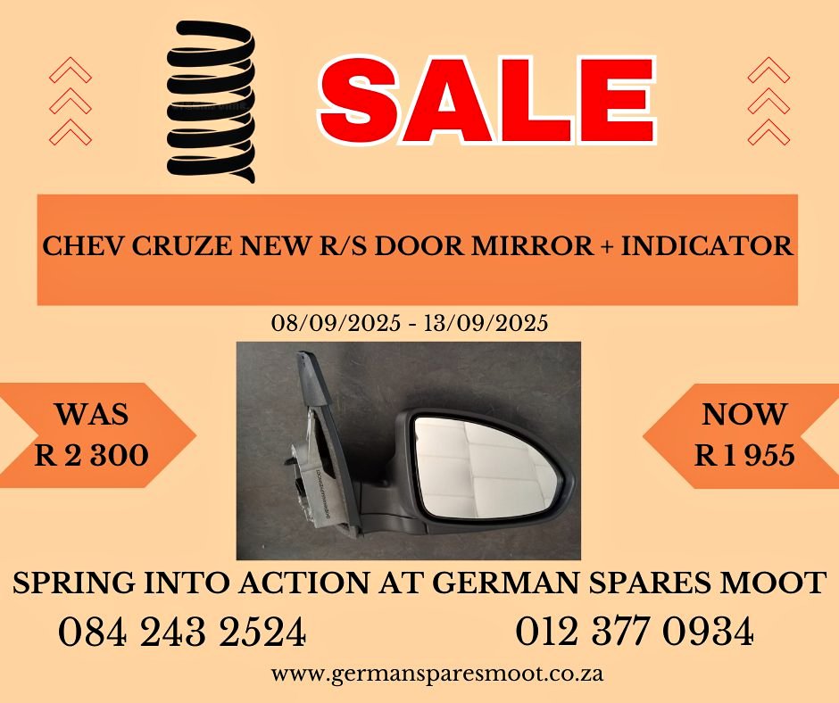 Chev Cruze New R/S Door Mirror + Indicator - Private Seller