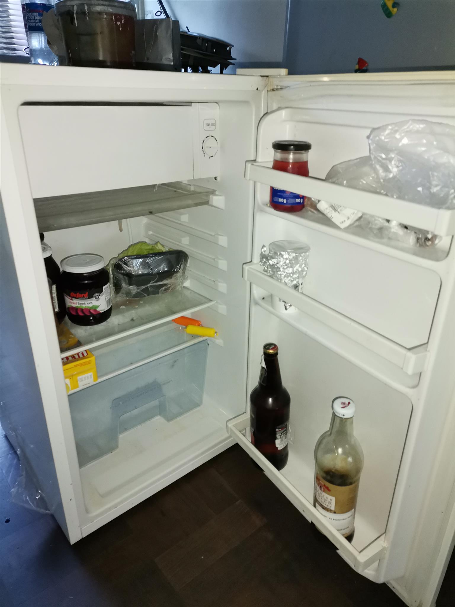 bar fridge inside