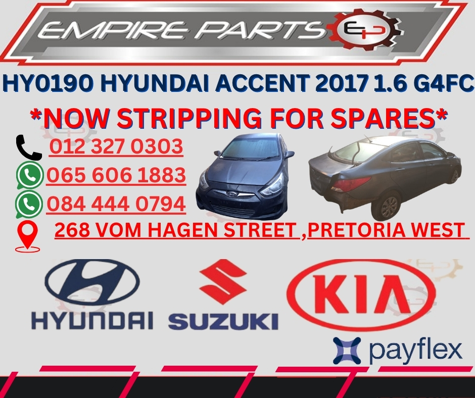 HY0190 HYUNDAI ACCENT 2017- 1.6 G4FC *NOW STRIPPING FOR SPARES* - Private Seller