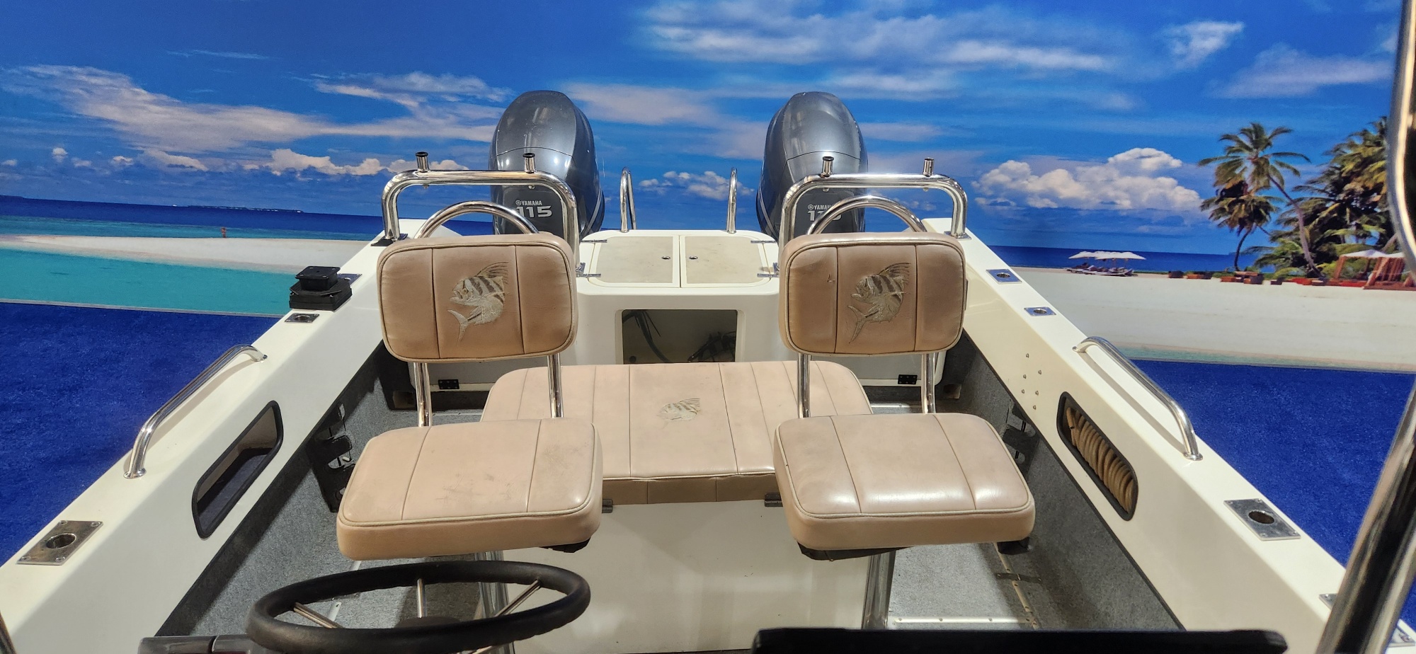 TOMCAT 19 FT CC 2008 MODEL ON TRAILER 2 115 HP YAMAHA 4 STROKES