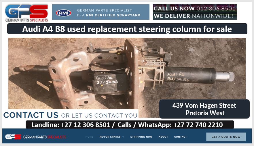 Audi A4 B8 used replacement steering column for sale - Private Seller Audi A4 B8 used replacement steering column for sale - Private Seller