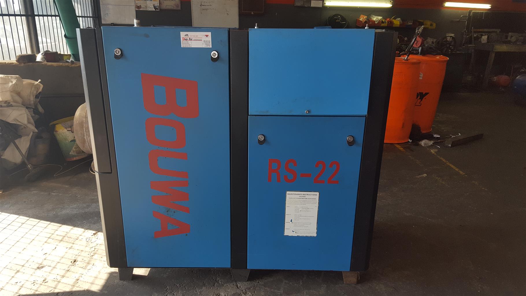 Used Bouwa RS-22 rotory screw air compressor