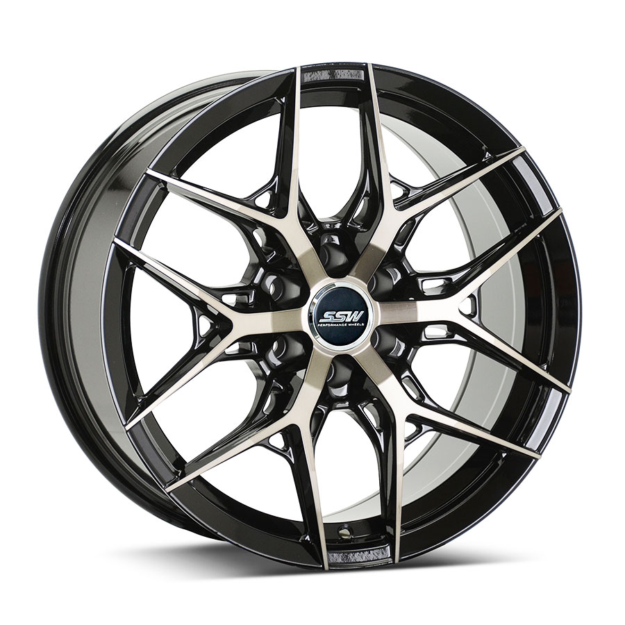 20″ SSW S386 6/139 Black with Polished Face Alloy Wheels