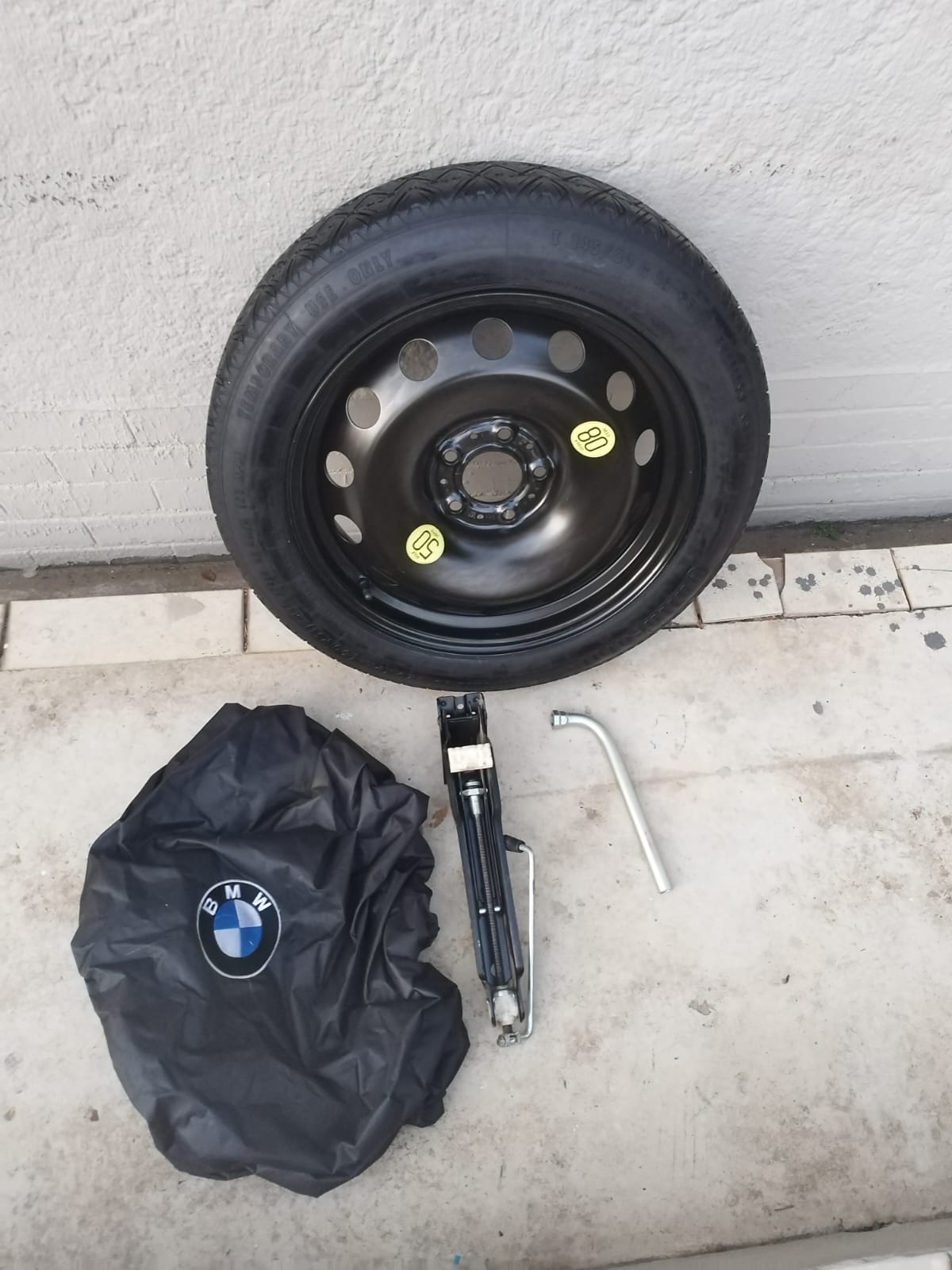 18 inch Original BMW X3 F25 Space Saver Spare Wheel with Tools and Wheel Cover - Private Seller 18 inch Original BMW X3 F25 Space Saver Spare Wheel with Tools and Wheel Cover - Private Seller