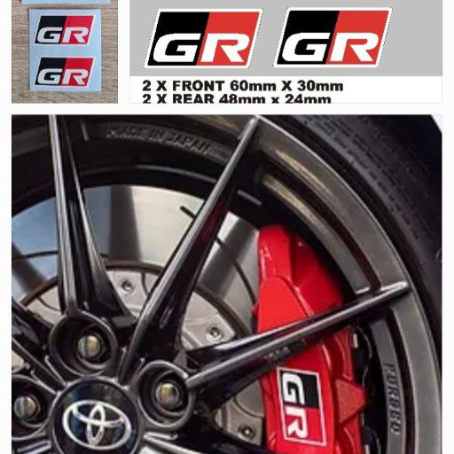 Toyota GR brake caliper stickers decals.