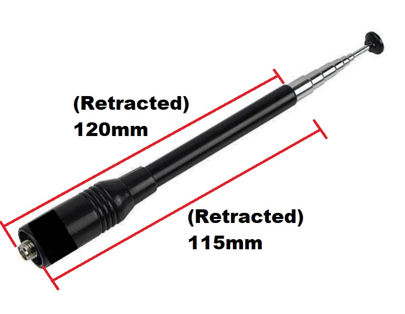 UHF Band Telescopic Antenna for Baofeng Walkie Talkies, Ham Radios, Transceivers