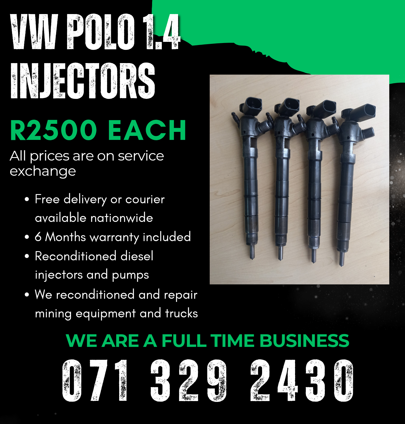 VW POLO 1.4 INJECTORS FOR SALE WITH WARRANTY INCLUDED - Private Seller VW POLO 1.4 INJECTORS FOR SALE WITH WARRANTY INCLUDED - Private Seller