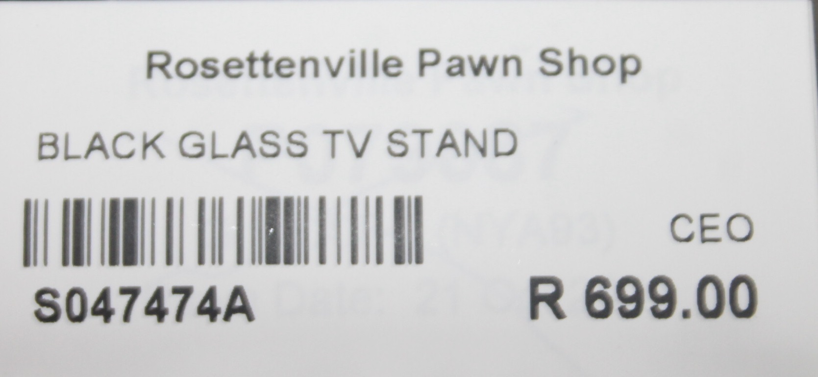 Black glass tv stand S047474A #Rosettenvillepawnshop