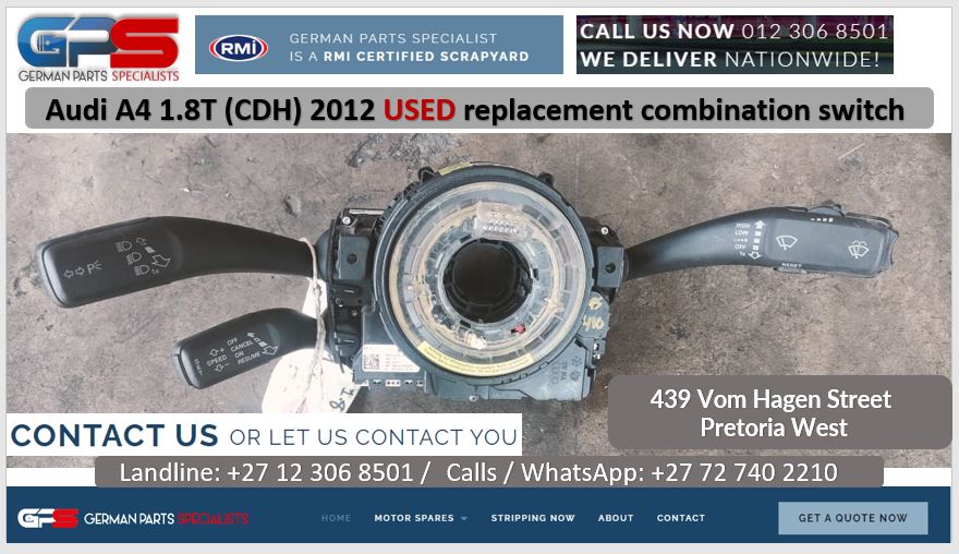 Audi A4 1.8T (CDH) 2012 used replacement combination switch for sale - Private Seller Audi A4 1.8T (CDH) 2012 used replacement combination switch for sale - Private Seller