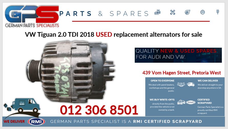 VW Tiguan 2.0 TDI 2018 used replacement alternators for sale - Private Seller VW Tiguan 2.0 TDI 2018 used replacement alternators for sale - Private Seller