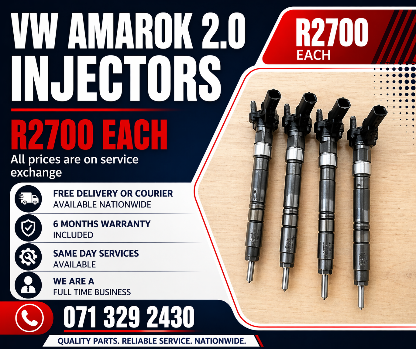 VW AMAROK 2.0 INJECTORS FOR SALE WITH WARRANTY INCLUDED - Private Seller VW AMAROK 2.0 INJECTORS FOR SALE WITH WARRANTY INCLUDED - Private Seller