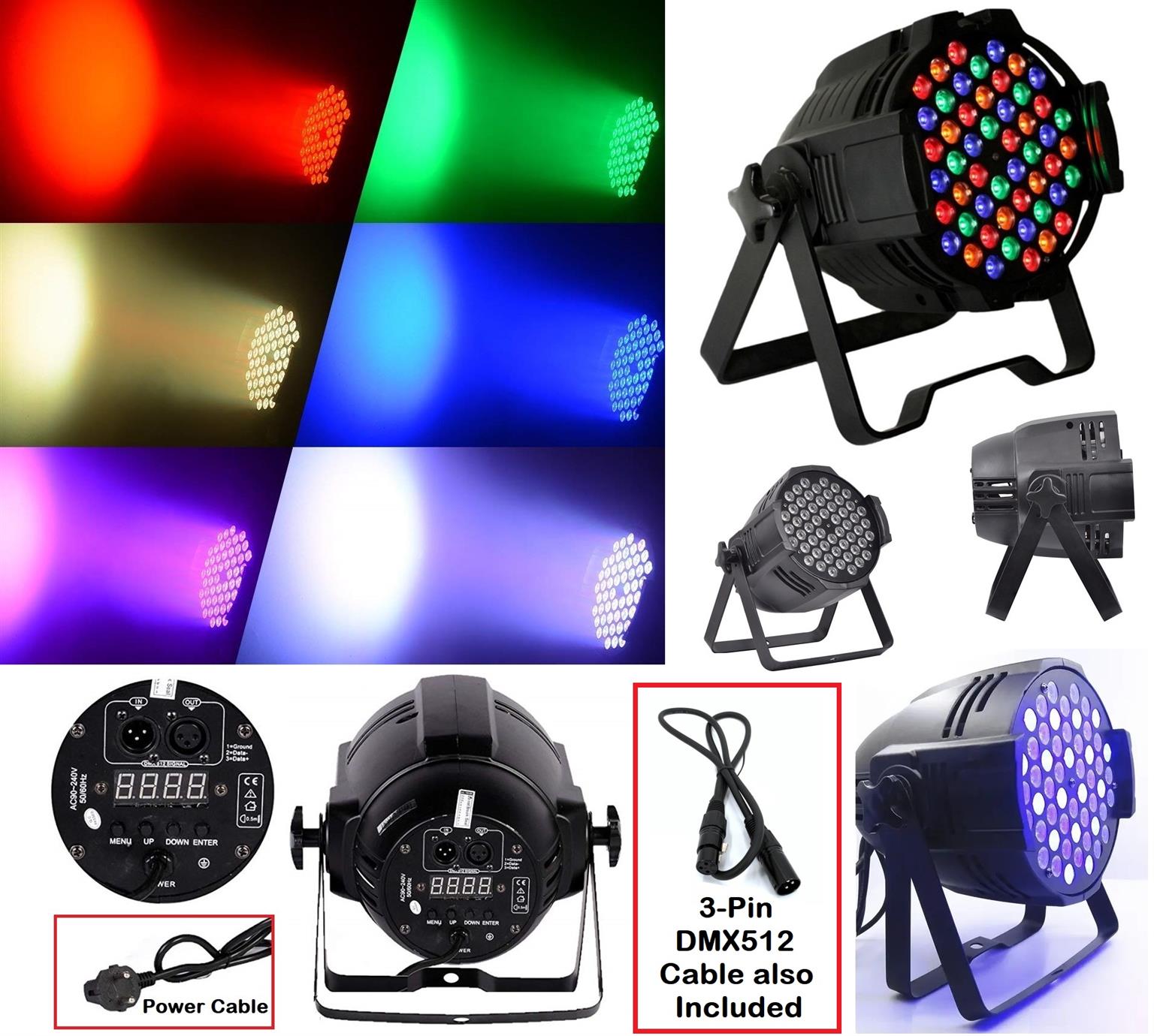 Professional Disco Stage DJ Party Wash LED Light DMX512 PARCAN RGBWA. Brand NEW