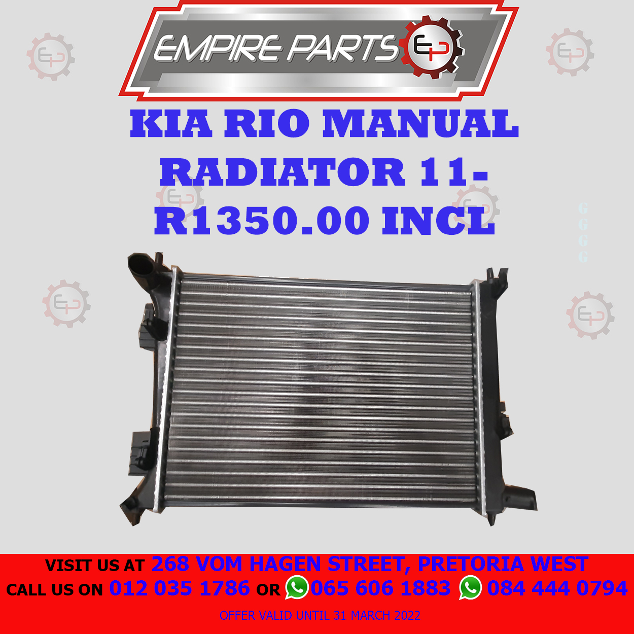KIA RIO 11- RADIATOR FOR SALE