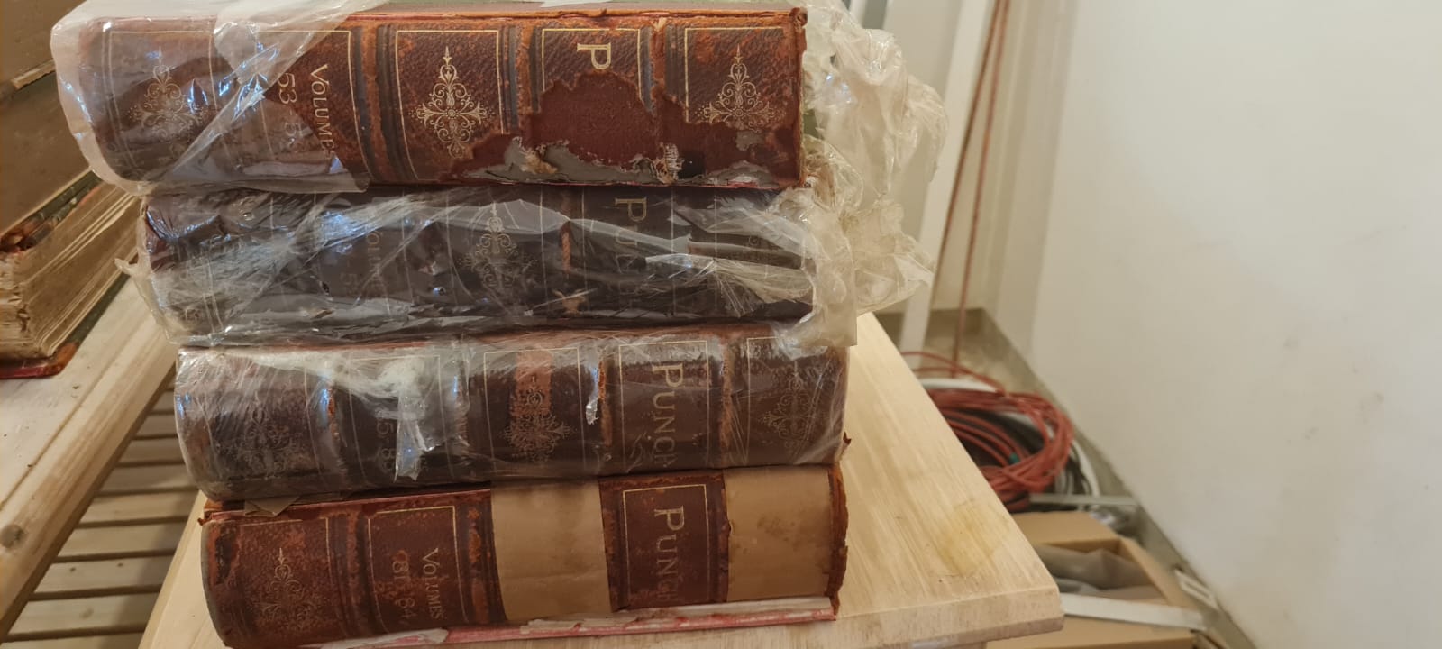 Punch leather bound books