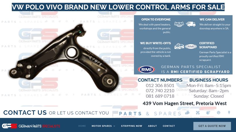 VW POLO VIVO BRAND NEW LOWER CONTROL ARMS FOR SALE - Private Seller VW POLO VIVO BRAND NEW LOWER CONTROL ARMS FOR SALE - Private Seller